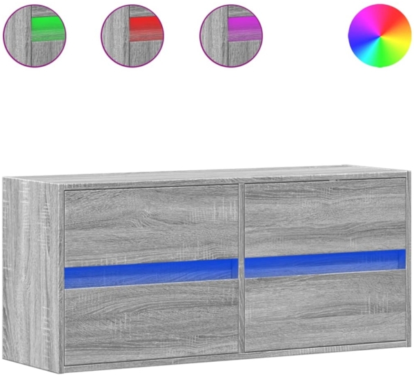vidaXL TV-Wandschrank mit LED-Beleuchtung Grau Sonoma 100x31x45 cm 852297