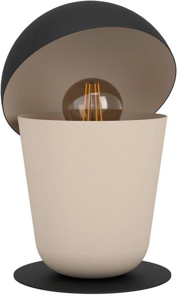 Eglo 900396 Tischleuchte BATABANO E27 1X40W Stahl schwarz, sandfarben H:27. 5cm Ø18cm mit Kabelschalter