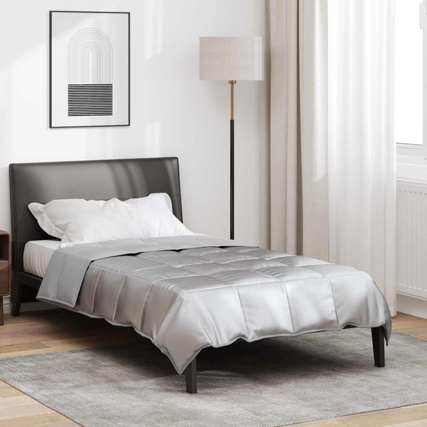 vidaXL Ganzjahresbettdecke Silber 140 x 220 cm Satin und Mikrofaser 42025830