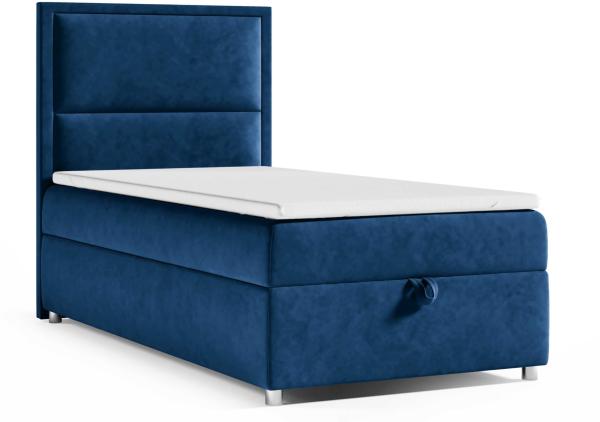 Best for Home Boxspringbett K11 SINGLE mit Bettkasten (Blau 70x200)