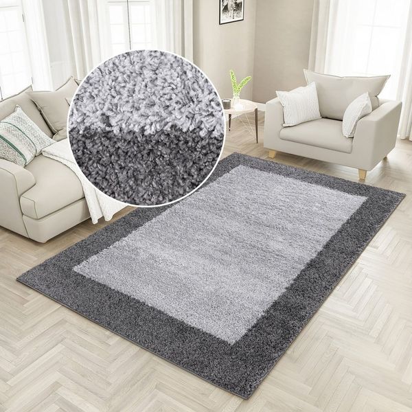 OTTO home Hochflor-Teppich Liams, rechteckig, Höhe: 30 mm, mit Bordüre, besonders weich und kuschelig, Wohnzimmer, Schlafzimmer
