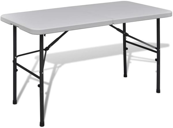 vidaXL Gartentisch Klappbar 122 cm HDPE Weiß 41568