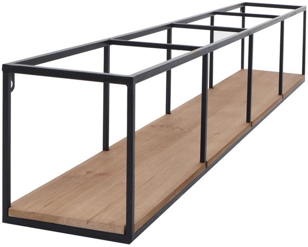 Wandregal HWC-Q81, Hängeregal Regal Holzregal Schweberegal, Industrial Shabby Tanne Holz Metall 21 x 104 x 18 cm Bild 8