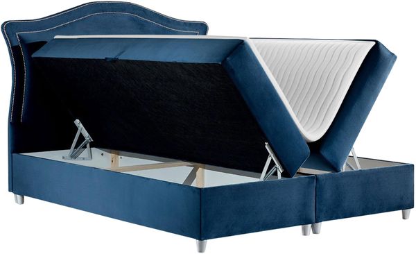 Boxspringbett Bedran, Blau, 160x200 cm Bild 3