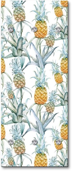 Queence Garderobe - "Golden P." Druck auf hochwertigem Arcylglas inkl. Edelstahlhaken und Aufhängung, Format: 50x120cm