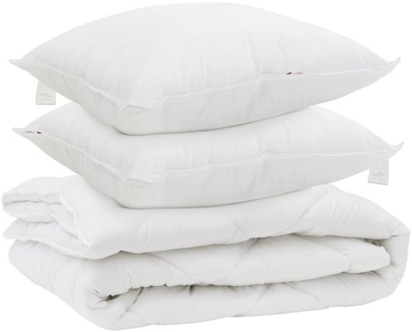 vidaXL Ganzjahresbettdecke mit Kissen 3 pcs Weiß Mikrofaser 3377582