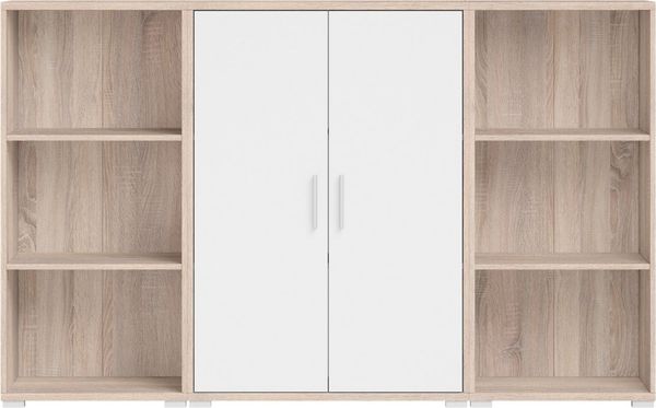 Stella Trading Highboard OFFICE LINE in Eiche Sonoma/weiß glanz