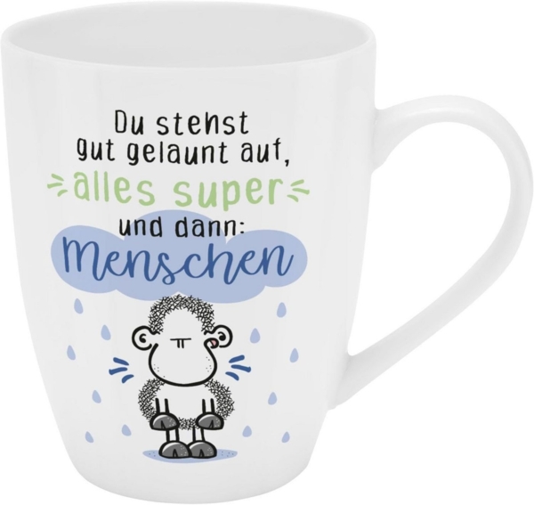 Tasse Tee- Kaffeetasse Kaffeebecher 35cl Geschenk Sheepworld MENSCHEN 074203