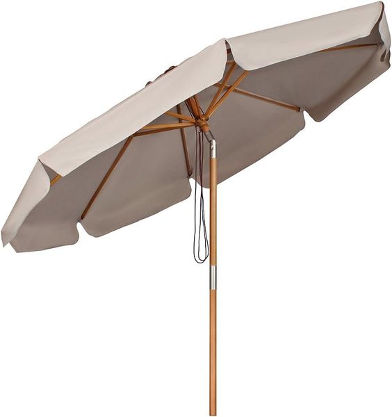 Sekey Sonnenschirm 300 cm Holz-Sonnenschirm, taupe