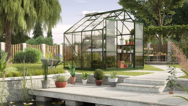 Vitavia Gewächshaus "Uranus 6700", smaragd grün, 6,7 m²,3 mm ESG