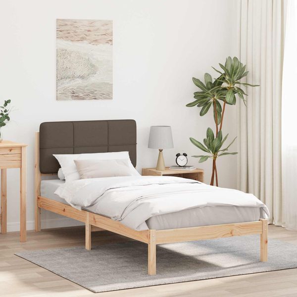 vidaXL Bettgestell mit gepolstertem Kopfteil Taupe 80 x 200 cm 878012