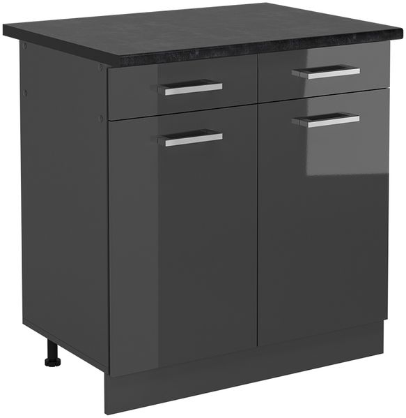 Küchenunterschrank R-Line Anthrazit Hochglanz 80 cm , AP Anthrazit Vicco