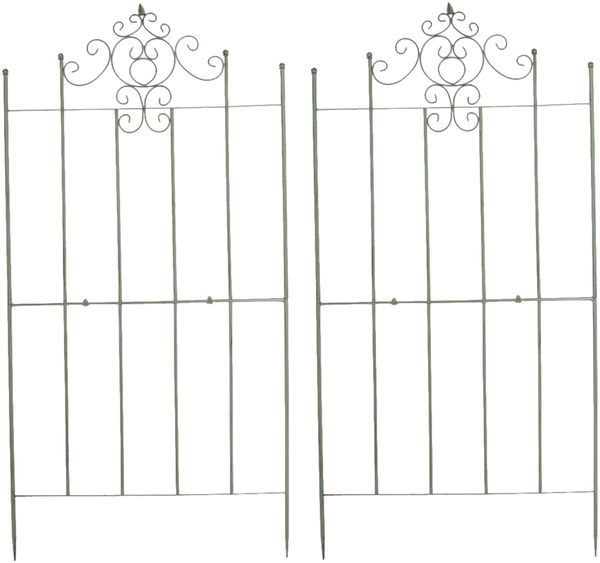 Rankgitter HEIKE 2er Set - 85,5 x 2 x 170 cm, Metall, Antik-Grün | Rankhilfe Kletterpflanzen Gartendekoration