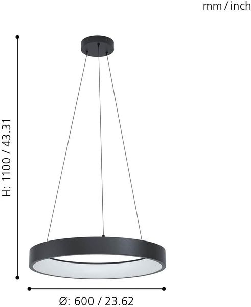 Eglo 900068 LED Hängeleuchte MARGHERA-Z weiss H:110 Ø:60cm dimmbar 2700-6500K mit Connect-Z Funktion Bild 3