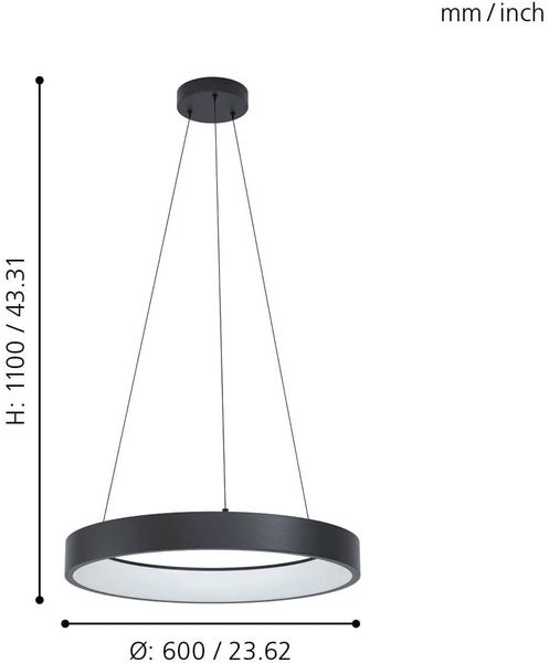 Eglo 900068 LED Hängeleuchte MARGHERA-Z weiss H:110 Ø:60cm dimmbar 2700-6500K mit Connect-Z Funktion Bild 4