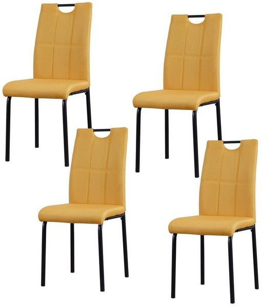 HTI-Living Polsterstuhl Esszimmerstuhl Denton Webstoff Gelb 4er-Set (Set, 4 St), Polsterstuhl