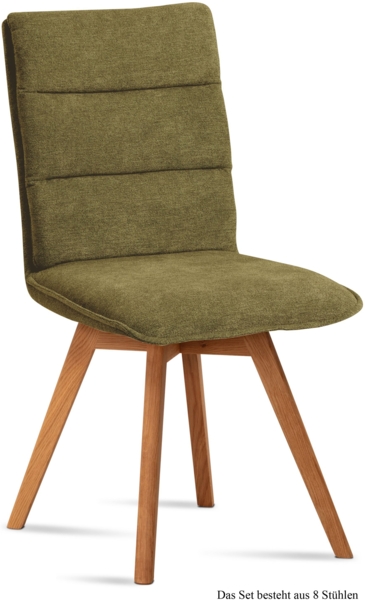 Esszimmerstuhl (8er-Set) Dobra 47x92x60 Eiche geölt/Olivgrün