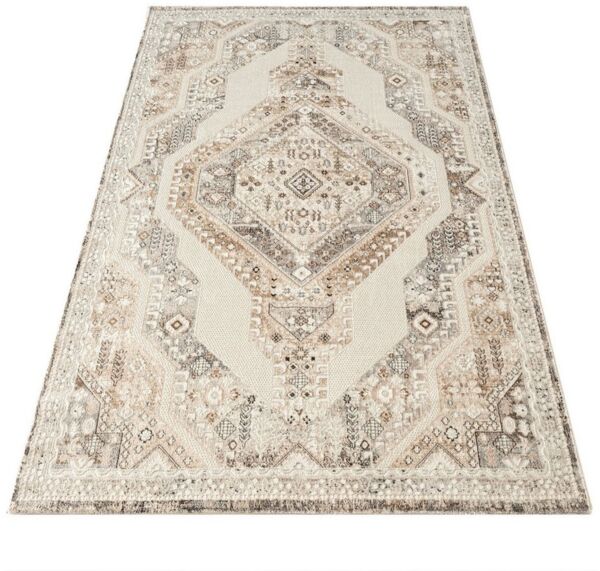Carpetilla Designteppich Klassicher Wohnzimmer Teppich Abstrakte Muster Beige Carpetilla Modern, Klassischer Läufer mit Kunstvollem Ornamenten Wohnzimmer Teppich