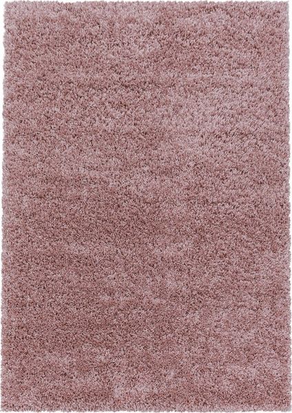 KADIMA DESIGN Teppich SPREE Shaggy Langflor Wohnzimmer Schlafzimmer Waschbar Flauschig, Rund, Höhe: 32 mm, Rosa, 80x80 cm, Wohnzimmerteppich Strapazierfähig Waschbar