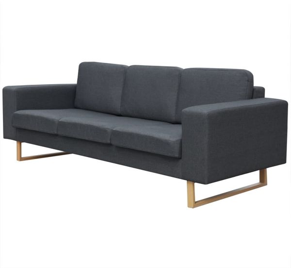 vidaXL 3-Sitzer Sofa Stoff Dunkelgrau [243187]