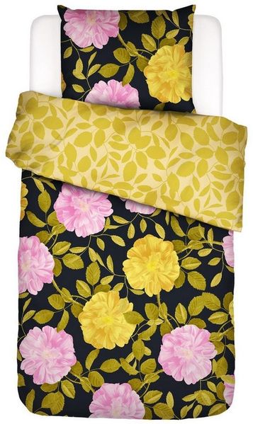 Essenza Bettwäsche Bloom With a view Schwarz, Perkal, 2 teilig, Floral, Blumig