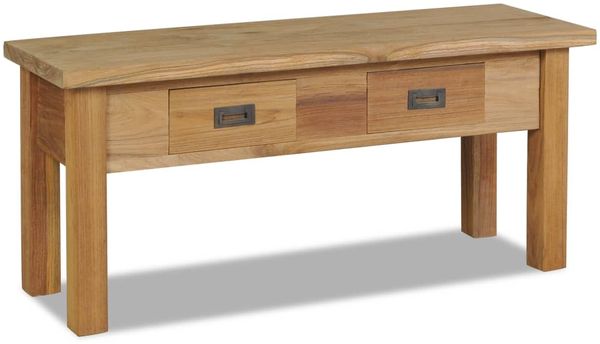 vidaXL Flurbank Teak Massiv 90 x 30 x 40 cm 244486