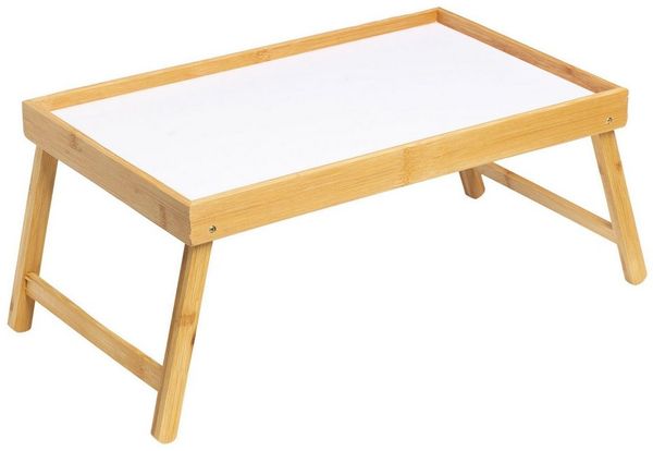 HAC24 Tabletttisch Betttablett Serviertablett fürs Frühstücks Frühstückstablett (1-St), Mit Klappbaren Beinen, 50 x 30 x 22 cm