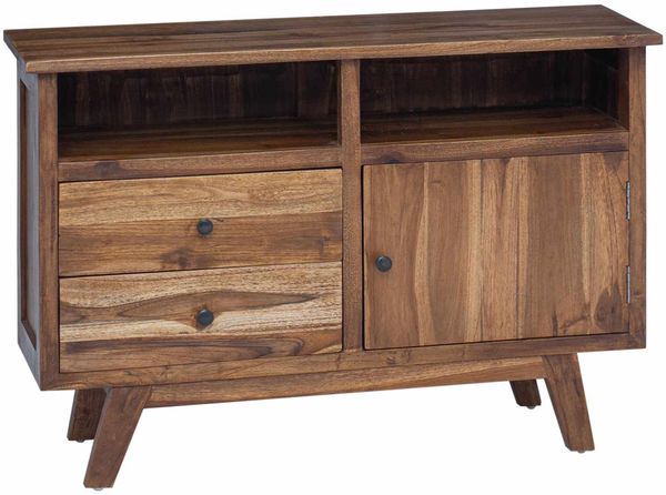 Sideboard, Kommode mit Schubladen Natur 100 x 30 x 68 cm Massivholz Teak