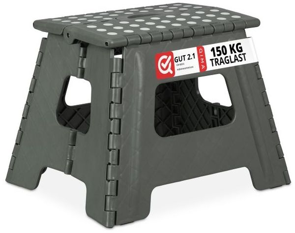 Relaxdays Klapphocker faltbar L hellgrau 10er Set