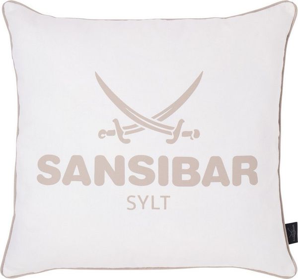 Sansibar Sylt Kissenhülle Kissenbezug Sansibar Sylt Kissenhülle, Sansibar Logo Druck, 45x45 cm, mit Logo-Schriftzug, mit verdecktem Reißverschluss