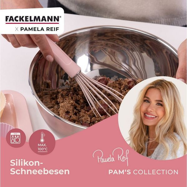FACKELMANN Schneebesen Silikon, Rührbesen, Küchenhelfer, Backutensil
