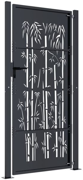 vidaXL Gartentor Anthrazit 100x175 cm Stahl Bambus-Design 153182 Bild 4