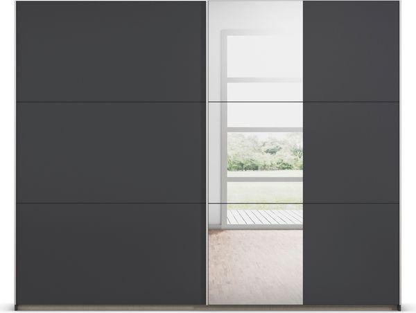 rauch Kleiderschrank; Schwebetürenschrank KRONACH, 2-türig, 1 Spiegeltüre, Graumetallic, 261 x 210 x 59xcm Bild 2
