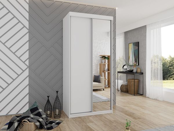 Kleiderschrank Toplo 23/100, ohne Beleuchtung, Farbe: Weiß