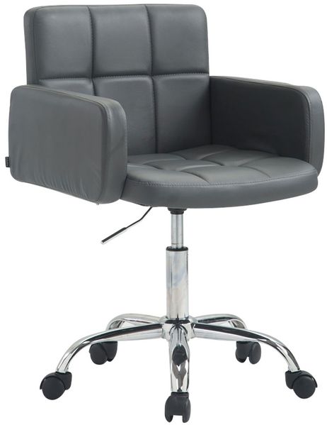 Arbeitshocker ZÜRICH - 60 x 52 x 75 cm, Kunstleder, Grau | Arbeitsstuhl Drehhocker Rollhocker Bürohocker