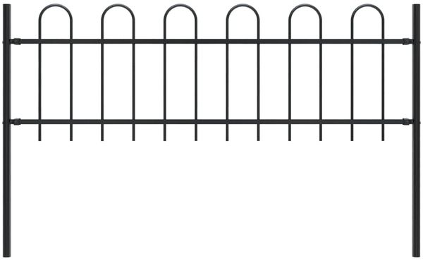 vidaXL Gartenzaun BOXTEL mit Bügelaufsatz Stahl 181 x 60 cm Schwarz 144928