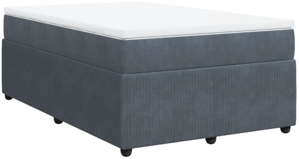 vidaXL Boxspringbett mit Matratze Dunkelgrau 120x190 cm Samt 3285627