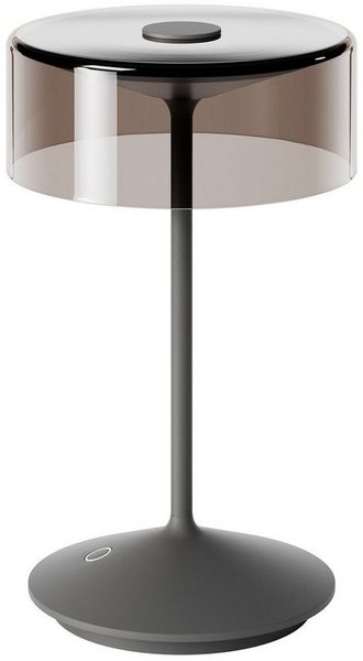 SIGOR LED Tischleuchte Akku-Glasleuchte NUMOTION graphitgrau, Dimmbar, LED fest integriert, Warmweiß