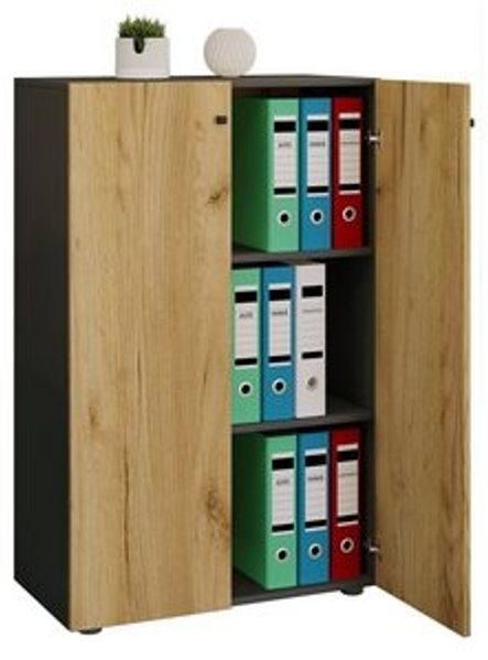 VCM Büroschrank Lona 919580 Anthrazit / Honig-Eiche B. 70 x H. 111 x T. 38 cm Bild 6