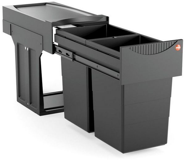 Hailo Abfallsammler 3666851 Tandem 2x 15 Liter Black Edition limitiert