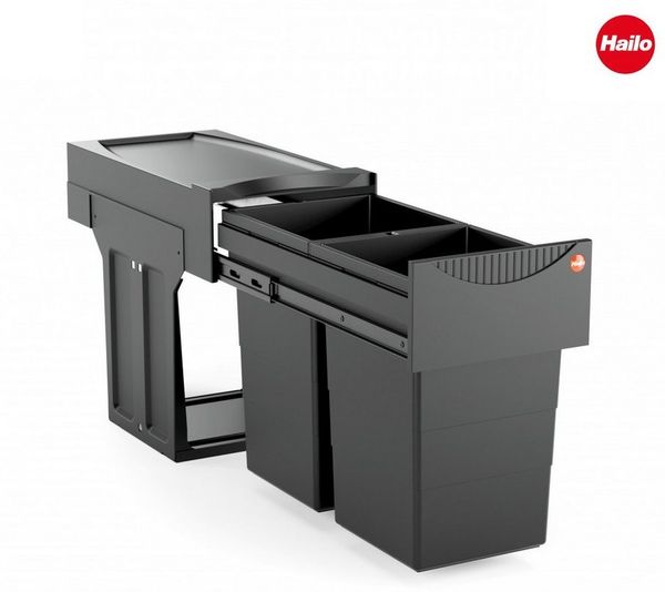 Hailo Abfallsammler 3666851 Tandem 2x 15 Liter Black Edition limitiert