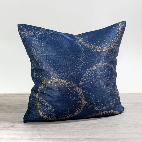 Kissen Deko von Lysel - blau Ringdesign 50x50 Polyester kissenbezug Dekokissen