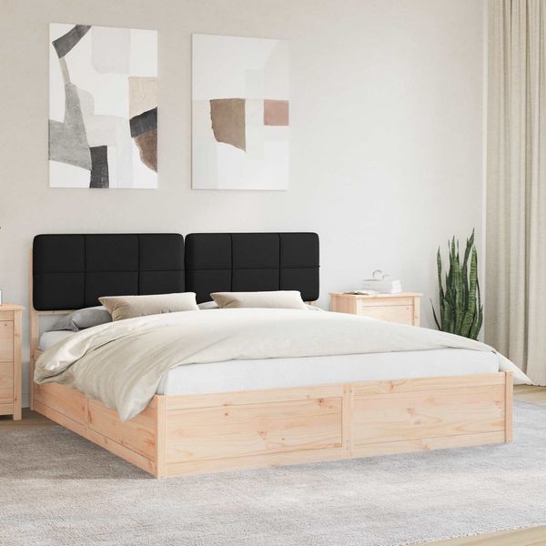 vidaXL Bettgestell mit gepolstertem Kopfteil Schwarz 180 x 200 cm 3398181