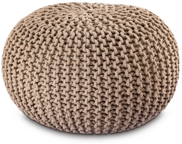 Amagohome Sitzhocker Strickhocker Pouf Ø45 o. 55cm Bodenkissen Sitzpouf XXL Baumwolle nachh