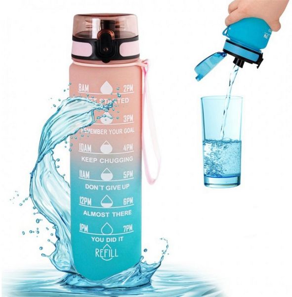 WS-Trend Trinkflasche XL Sportflasche Wasserflasche Flasche 1000 ml in 7 Farben
