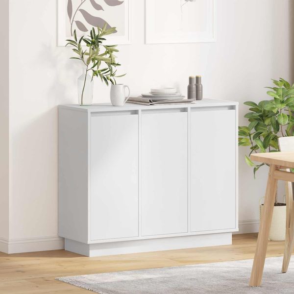 vidaXL LED-Sideboard Weiß 90 x 32 x 75 cm Holzwerkstoff 869674