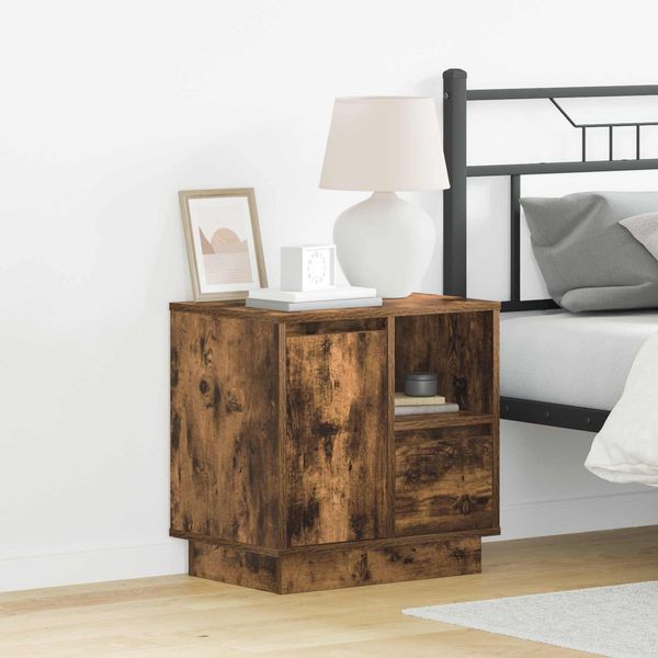 vidaXL Nachttisch Geräucherte Eiche 50 x 34,5 x 50 cm Holzwerkstoff 869586