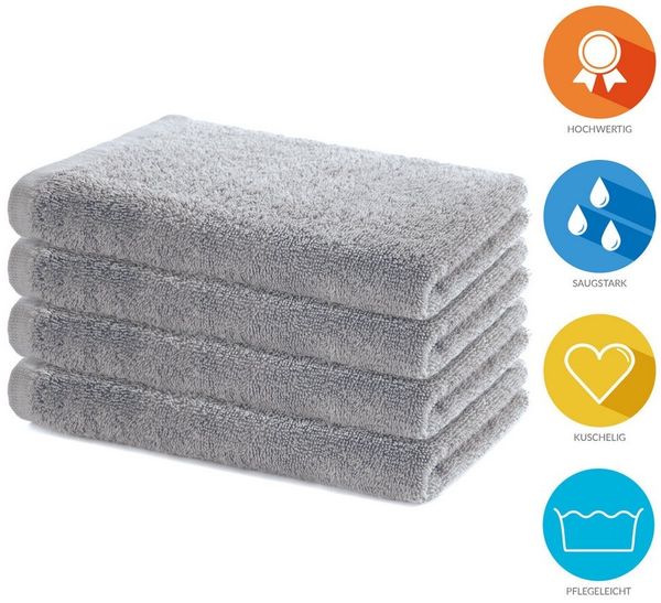 Lavea Handtücher Sydney Serie Handtuch oder Duschtuch Set, (4-St), 500 g/m² Frottier, weich & saugstark, pflegeleicht