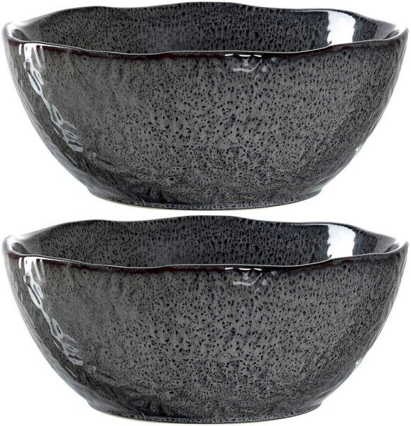 Leonardo MATERA Keramikschale 24 cm anthrazit 2er Set