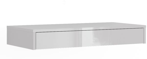 Wandregal Sherry Weiß/Weiß Hochglanz 81.4 x 12 cm mit Schublade Vicco